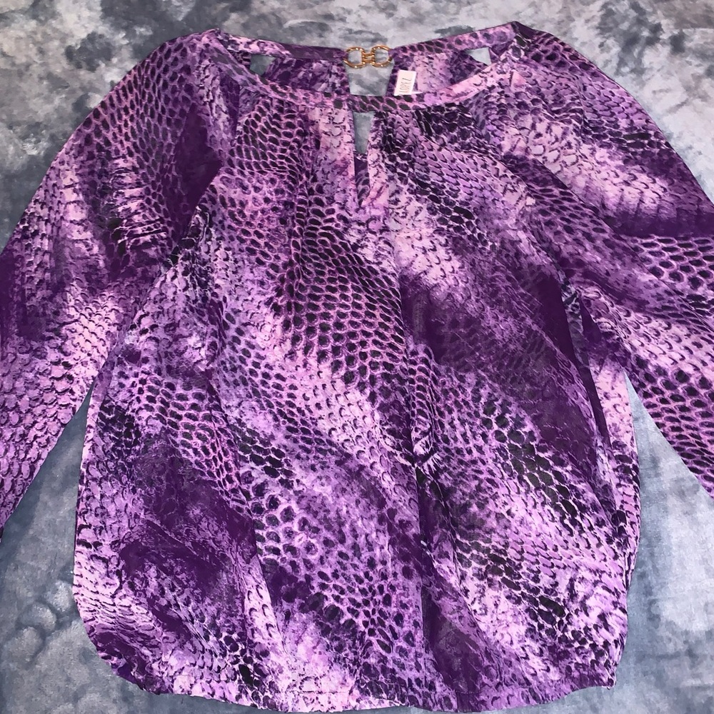 Jennifer Lopez Purple Snakeskin Dress Shirt